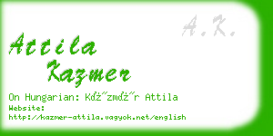 attila kazmer business card